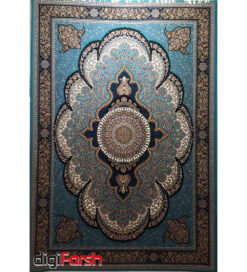 فرش ماشینی کاشان 700 شانه نیاوران طرح ارشیدا زمینه آبی صددرصد اکرلیک تراکم 2550 کد 700585
