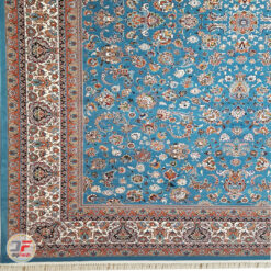 فرش نیاوران 700 شانه طرح افشان زمینه آبی کد 700611