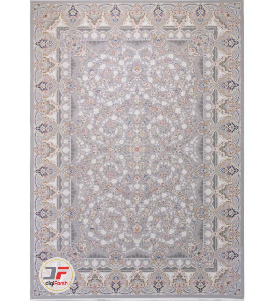 فرش محتشم کاشان 1500 شانه طرح باغ جان سیلور کد 541505
