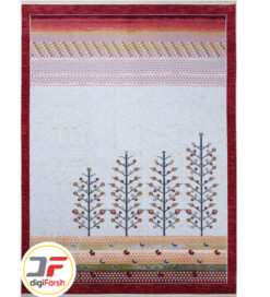 فرش وینتیج 500 شانه با زمینه سفید طرح درخت کد 53666