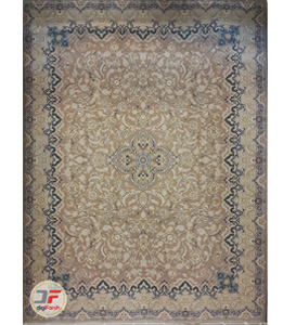 فرش بزرگمهر طرح افشان گل برجسته زمینه بژ کد 521011608