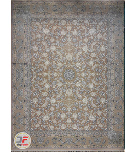 فرش بزرگمهر طرح افشان گل برجسته زمینه بژ کد 521011609