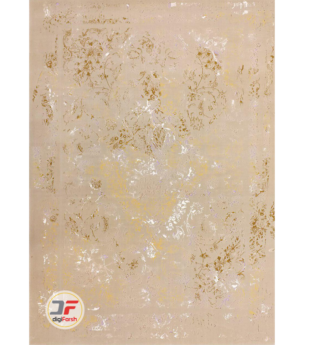 فرش گل برجسته بزرگمهر زمینه کرم کد 521011640