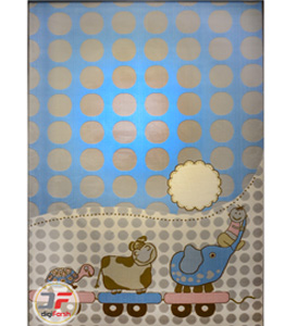فرش کودک طرح فیل و بچه زمینه آبی کد 6141301