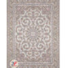 فرش ماشینی کاشان - طرح گل برجسته بزرگمهر 1200 شانه زمینه نقره ای کد 15125