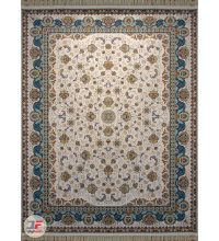 فرش کاشان افشان طرح ۱۲۰۰ شانه گل برجسته زمینه کرم کد ۲۲۱۲۳۵