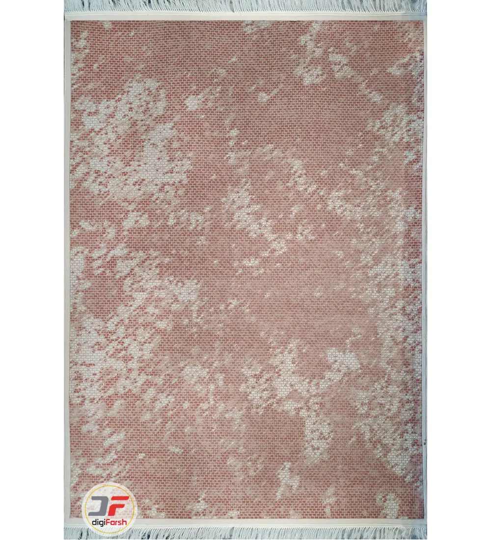 فرش ماشینی وینتیج ترک کاشان - طرح سرامیکی زمینه کرم کد 224103