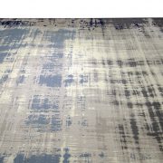 فرش ماشینی وینتیج ( کهنه نما) کاشان زمینه سرمه ای کد 6142404