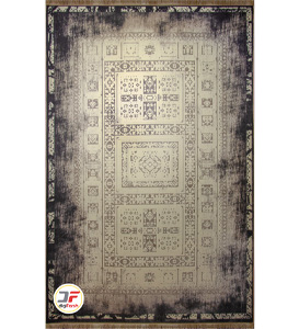 فرش ماشینی طرح وینتیج (کهنه نما) زمینه مشکی کد 406