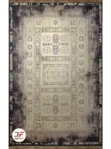 فرش ماشینی طرح وینتیج (کهنه نما) زمینه مشکی کد 406