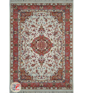 فرش ماشینی کاشان - طرح فرش سنتی زمینه کرم کد 2270813
