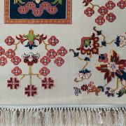 فرش سنتی ماشینی کاشان طرح ارغوان زمینه کرم کد 2270803