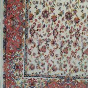 فرش سنتی افشان کاشان طرح درنا زمینه کرم کد 2270810