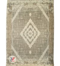 فرش ماشینی وینتیج گل برجسته کاشان زمینه کرم کد ۱۰۴۰T13