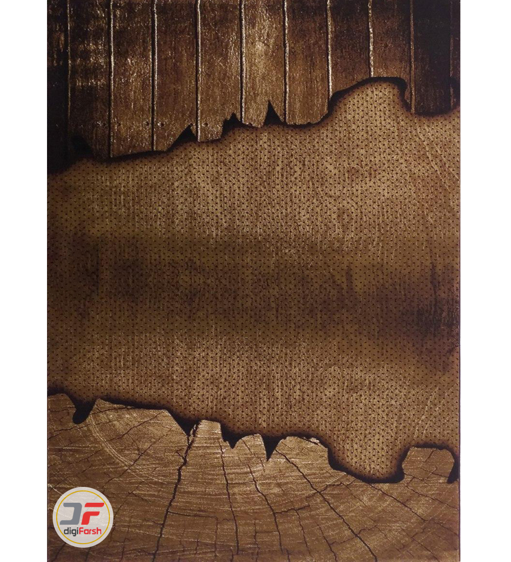 فرش سه بعدی بزرگمهر طرح آشپزخانه طرح چوب قهوه ای تراکم 1400 کد 16036