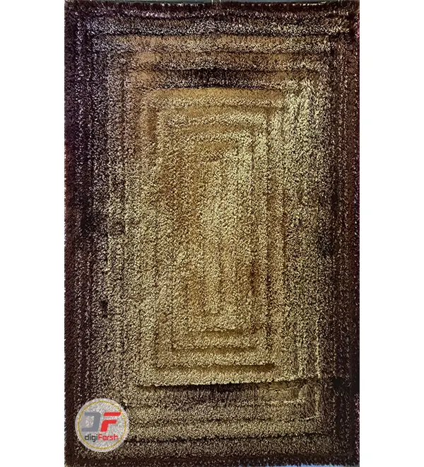 فرش پرز بلند شگی سه بعدی زمینه کرم قهوه ای کد 5015