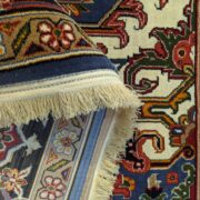 فرش ماشینی طرح سنتی و دستباف زمینه آبی کاربنی کد 101