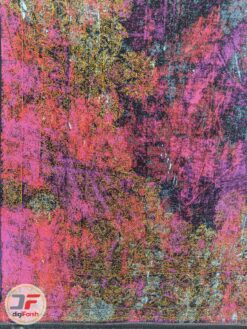 یک چهارم فرش ماشینی مدرن طرح کهنه نما زمینه بژ زرشکی آبی کد 21-850