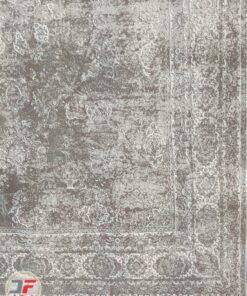 یک چهارم فرش مدرن ماشینی طرح کهنه نمای زمینه طوسی کد 11-862