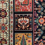 فرش سنتی ماشینی طرح دستباف زمینه مشکی کد 102