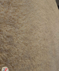 نمای نزدیک فرش فانتزی مدرن پرزبلند (فلوکاتی) زمینه سفید (کرم) کد 07