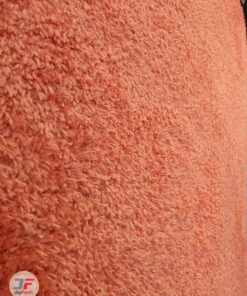 نمای نزدیک فرش ماشینی فانتزی شگی فلوکاتی زمینه نارنجی کد 11