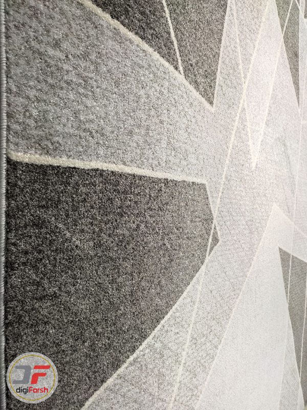 حاشیه فرش ماشینی ارزان گبه زمینه مشکی خاکستری کد 2015