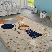 فرش اتاق کودک مدرن زمینه طوسی کد 610
