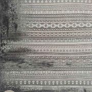 فرش ماشینی وینتیج گل برجسته فانتزی زمینه نقره ای کد 80300
