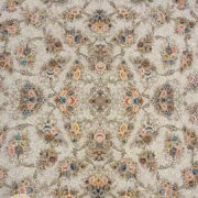 فرش ماشینی 1200 شانه کلاسیک گل برجسته طرح گیلدا صدفی (حاشیه تیره)