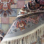 فرش ماشینی کلاسیک 1200 شانه طرح سالار زمینه فیلی