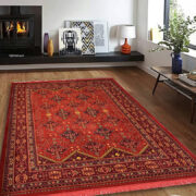 فرش ماشینی طرح دستبافت و سنتی زمینه لاکی کد 315z