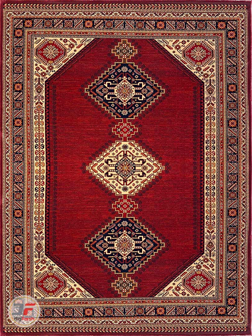 فرش طرح سنتی و دستباف زمینه لاکی کد 8022