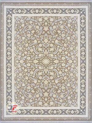 فرش کلاسیک 1200 شانه گل برجسته زمینه سیلور طرح گلریز