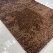 فرش ماشینی فانتزی شگی فلوکاتی زمینه قهوه ای کد 1003