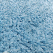 فرش ماشینی مدرن و فانتزی شگی فلوکاتی زمینه آبی روشن کد 1008