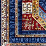 فرش طرح سنتی و دستبافت ماهان سرمه ای کد 2011