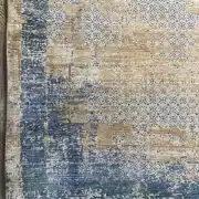 فرش فانتزی جدید بژ سرمه ای، وینتیج کد 60337