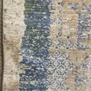فرش فانتزی جدید بژ سرمه ای، وینتیج کد 60337