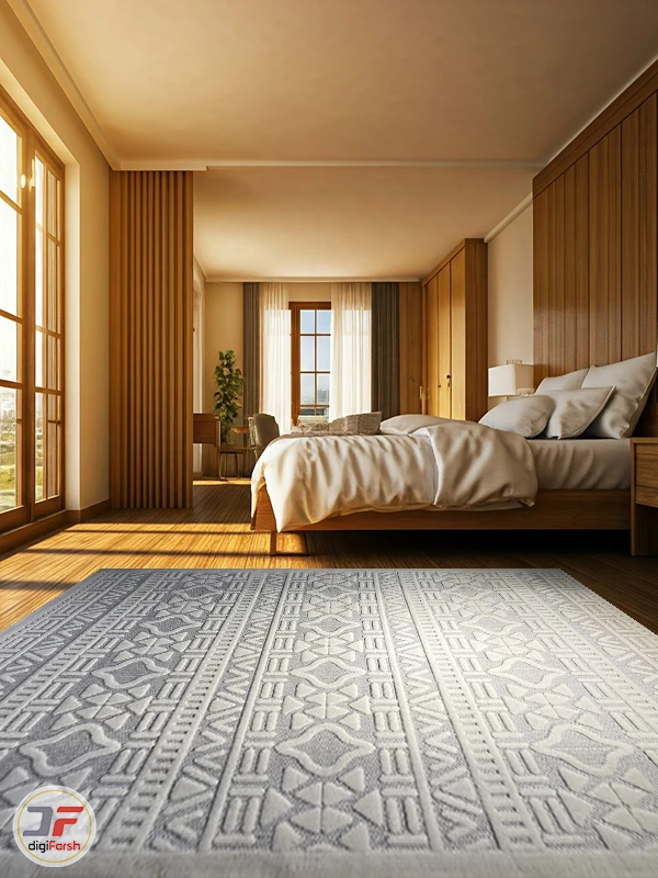 گلیم فرش فانتزی با اشکال هندسی کد 7109